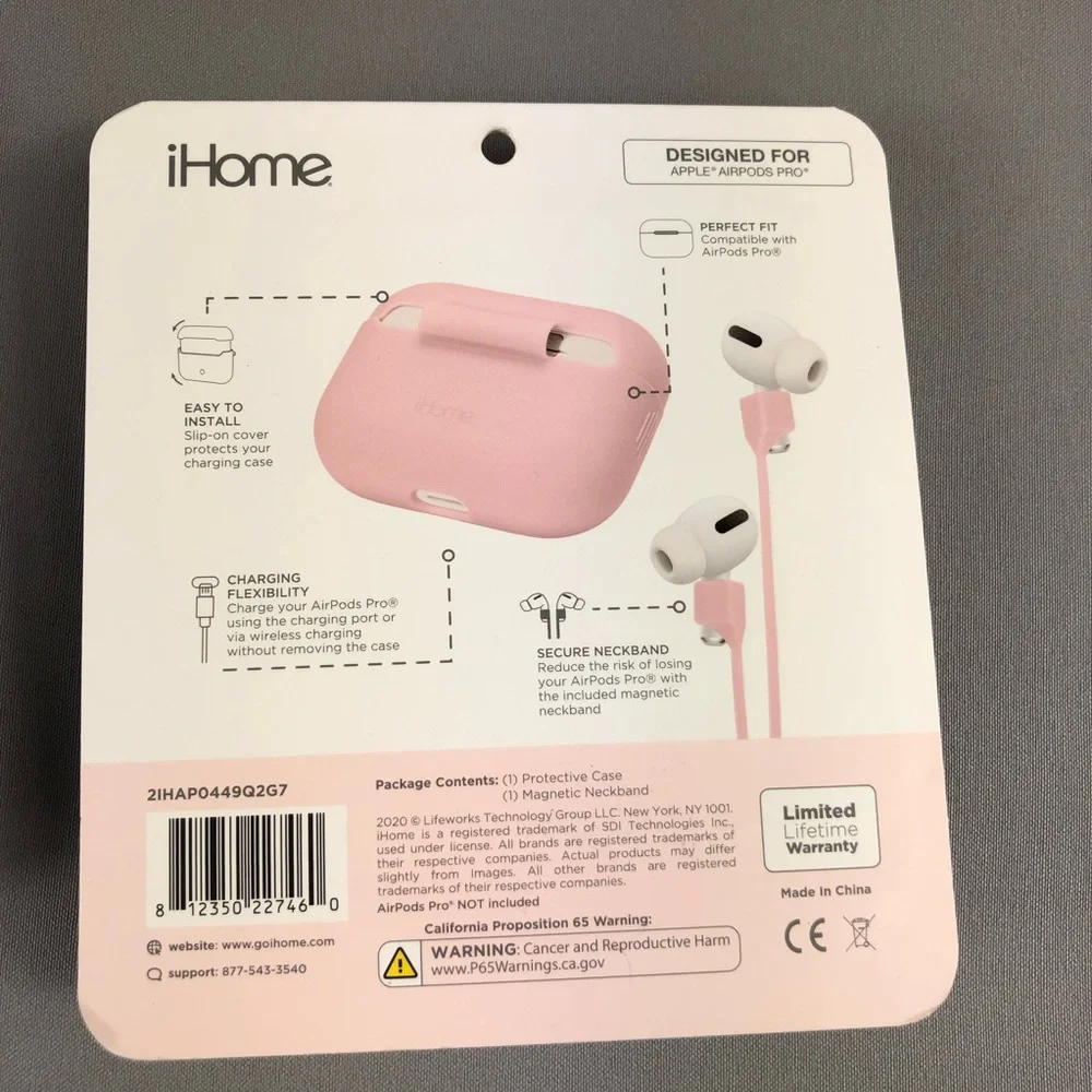 iHome Airpods Case with Magnetic Neckband 2pack